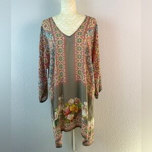 Johnny Was Multicolor Floral Tunic XL Cupra Rayon